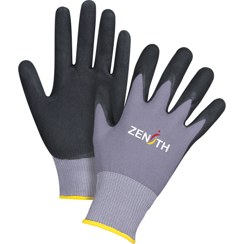 Gants ZX-1 de premi&egrave;re qualit&eacute; compatibles avec les &eacute;crans tactiles, 9/Grand, R&ecirc;vetement Nitrile/Mousse de nitrile, Calibre 15, Enveloppe en Nylon Distribution Industrielle GC