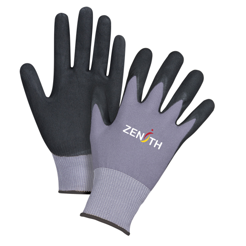 Gants ZX-1 de premi&egrave;re qualit&eacute; compatibles avec les &eacute;crans tactiles, 10/T-Grand, R&ecirc;vetement Nitrile/Mousse de nitrile, Calibre 15, Enveloppe en Nylon Distribution Industrielle GC