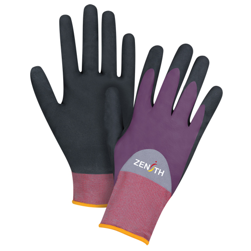 Gants enduits de premi&egrave;re qualit&eacute; ZX-2, 7/Petit, R&ecirc;vetement Nitrile/Mousse de nitrile, Calibre 18, Enveloppe en Nylon Distribution Industrielle GC