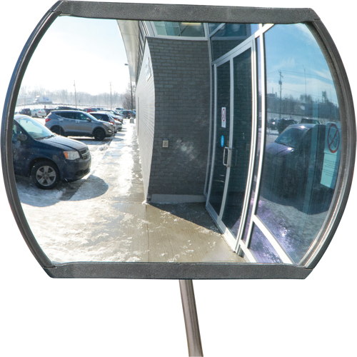 Miroir convexe rectangulaire/rond avec bras t&eacute;lescopique, 12" h x 18" la, Int&eacute;rieur/Ext&eacute;rieur Distribution Industrielle GC