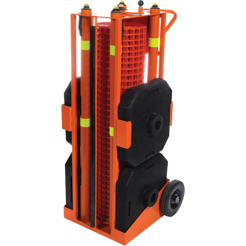 Portable Safety Zone, 100' L, Steel, Orange Distribution Industrielle GC