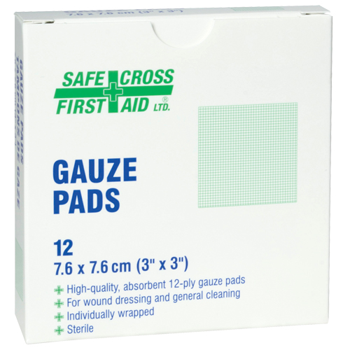Gaze, Tampon, 3" lo x 3" la, St&eacute;rile, Dispositif m&eacute;dical Classe 1 Distribution Industrielle GC