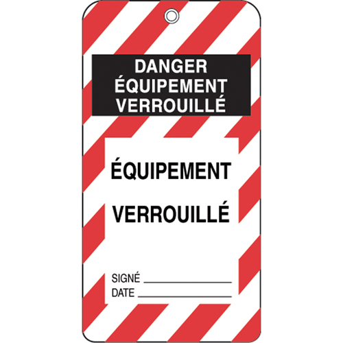 Lockout Tags, Plastic, 3" W x 5-3/4" H, French Distribution Industrielle GC