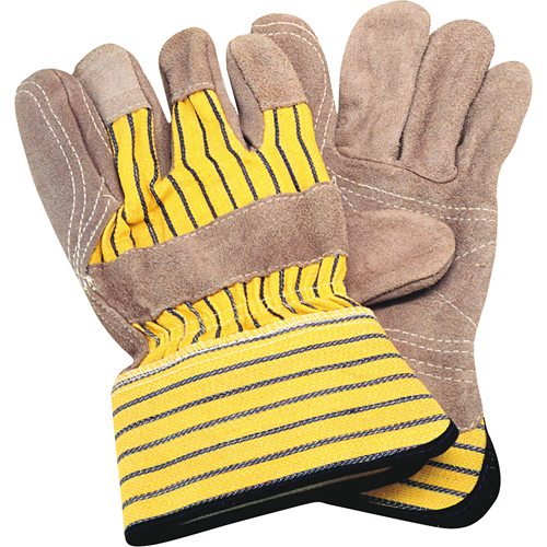 Gants d'ajusteur avec paume double, Grand, Paume en Cuir de vache refendu, Doublure en Coton Distribution Industrielle GC