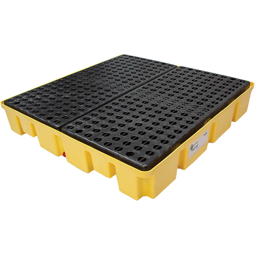 Palette de d&eacute;versements Poly-Slim-Line sans drain, Capacit&eacute; de d&eacute;versement 66 gal. US, 49" x 49" x 8,75" Distribution Industrielle GC