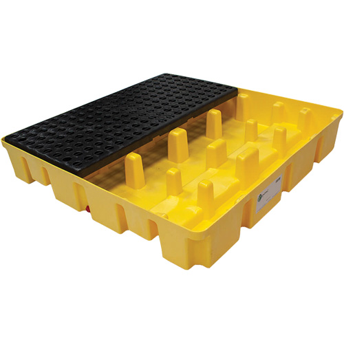Palette de d&eacute;versements Poly-Slim-Line sans drain, Capacit&eacute; de d&eacute;versement 66 gal. US, 49" x 49" x 8,75" Distribution Industrielle GC
