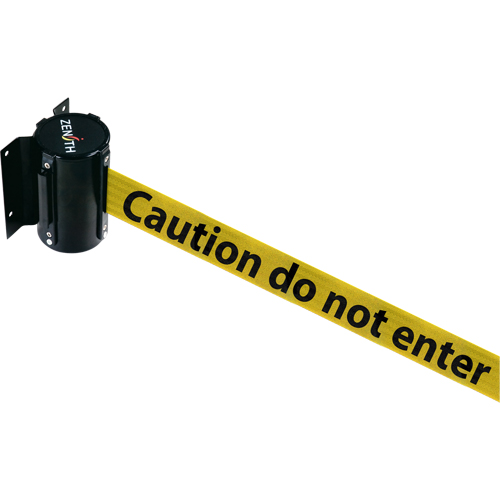 Barri&egrave;re &agrave; fixation murale, Acier, Fixation par vis, 7', Ruban Noir/Jaune Distribution Industrielle GC
