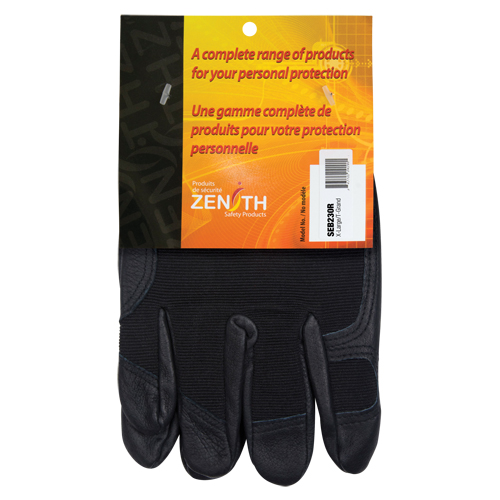 ZM300 Mechanic's Gloves, Grain Leather Palm, Size X-Large Distribution Industrielle GC