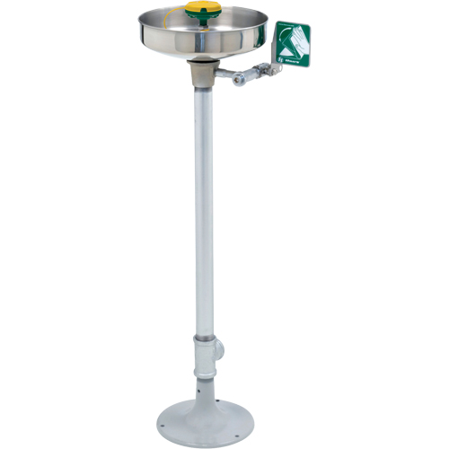 Poste de douche oculaire/faciale Axion, Installation Socle, Bol Acier inoxydable Distribution Industrielle GC
