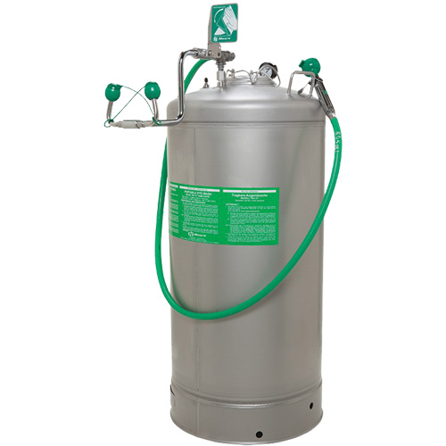 Stations portatives de douche oculaire, Pressuris&eacute;, Capacit&eacute; 37 gal., Conformit&eacute; ANSI Z358.1 Distribution Industrielle GC