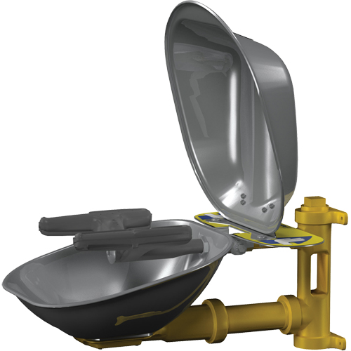 Postes de douche oculaire/faciale Halo, Installation Montage mural, Bol Acier inoxydable Distribution Industrielle GC