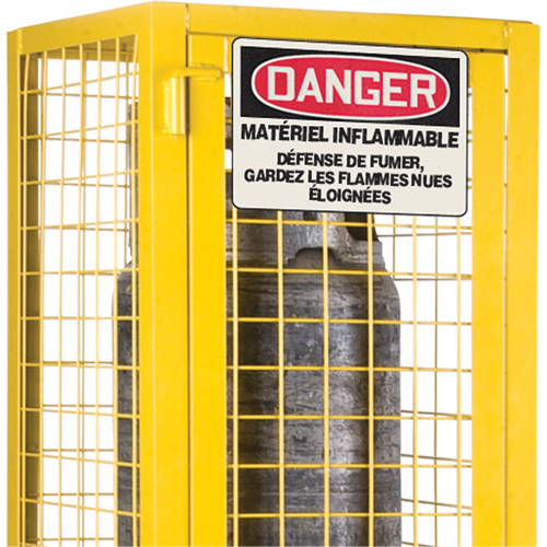 Armoire de s&eacute;curit&eacute; pour cylindres de gaz conforme aux normes de la CSA, nbre de bouteilles: 2, 17" , 17" , 69" , Jaune Distribution Industrielle GC
