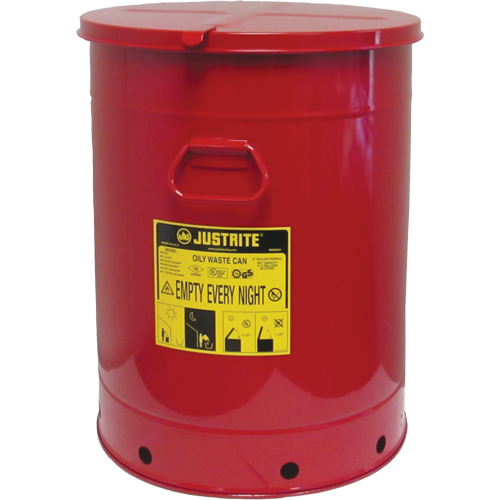 Contenant manuel pour d&eacute;chets huileux, Homologu&eacute; FM/List&eacute; UL, 21 gal. US, Rouge Distribution Industrielle GC