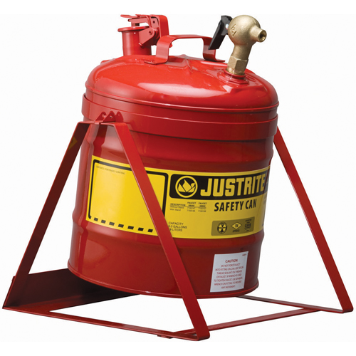 Bidon avec robinet s&eacute;curitaires pour laboratoires, Type I, Acier, 5 gal. US, Rouge, Homologu&eacute; FM Distribution Industrielle GC