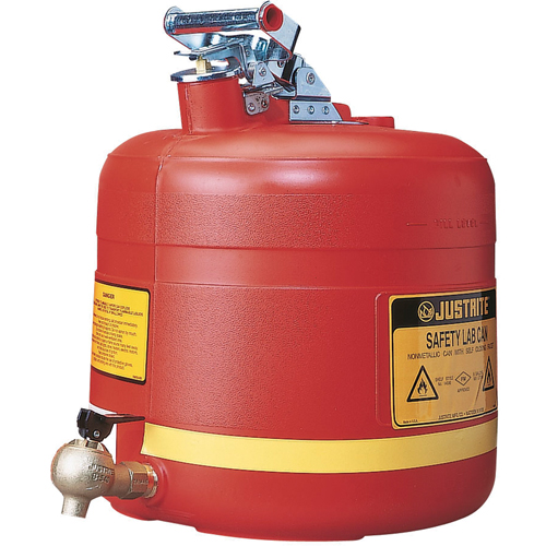 Laboratory Safety Can with Faucet, Type I, Steel, 5 US gal., Red, FM Approved Distribution Industrielle GC