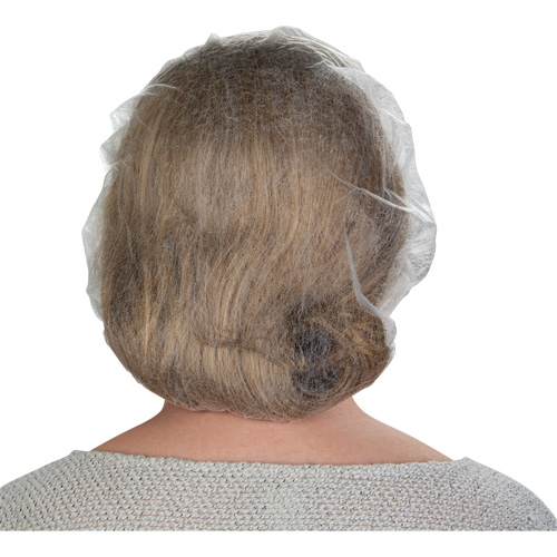 Bonnets bouffants non tiss&eacute;s, Polypropyl&egrave;ne, 21"/Grand, Blanc Distribution Industrielle GC