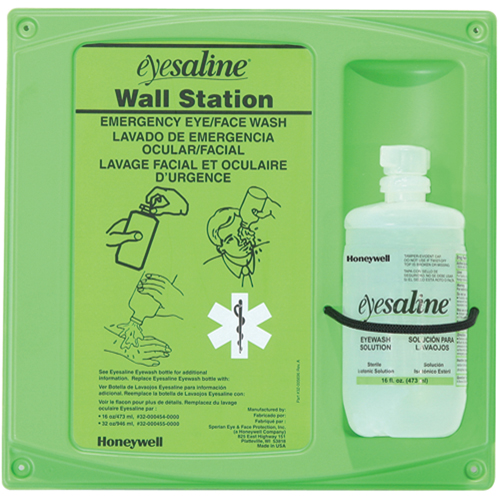 Support mural pour solution saline de douche oculaire, Simple Distribution Industrielle GC