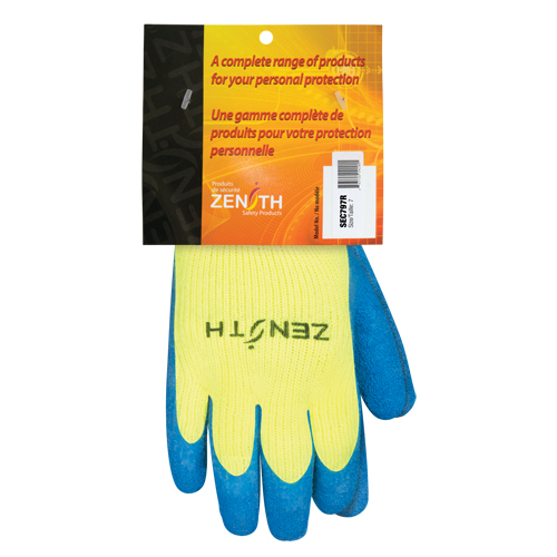 Gants haute visibilit&eacute; doubl&eacute;s d'acrylique de caoutchouc naturel, 7, R&ecirc;vetement Latex de caoutchouc, Calibre 7, Enveloppe en Acrylique Distribution Industrielle GC