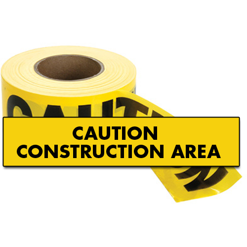Rubans standards pour barricades, Anglais, 3" la x 1000' lo, 2 mils, Noir sur jaune Distribution Industrielle GC