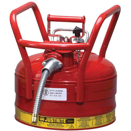 D.O.T. AccuFlow Safety Cans, Type II, Steel, 2.5 US gal., Red, FM Approved Distribution Industrielle GC