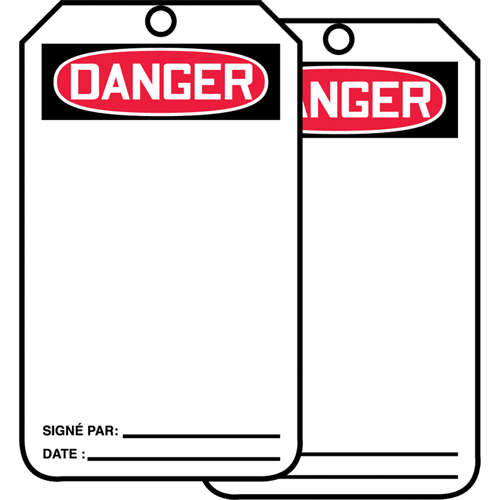 Safety Tags, Cardstock, 3-1/8" W x 5-7/8" H, French Distribution Industrielle GC