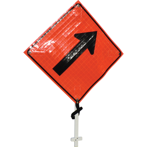 Right Diagonal Arrow Pole Sign, 24" x 24", Vinyl, Pictogram Distribution Industrielle GC