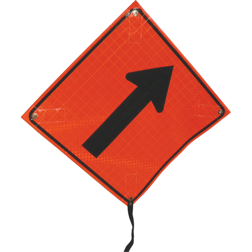 Right Diagonal Arrow Rolled Sign, 24" x 24", Vinyl, Pictogram Distribution Industrielle GC