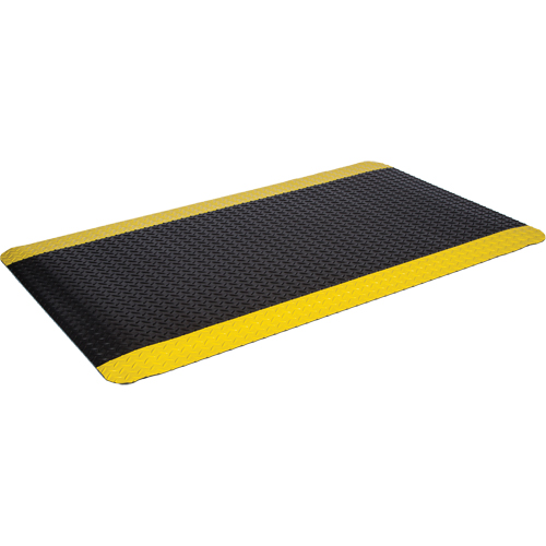 Tapis bord&eacute; de pont WD, Losange, 2' x 3' x 5/8", Noir/Jaune, &eacute;ponge Distribution Industrielle GC