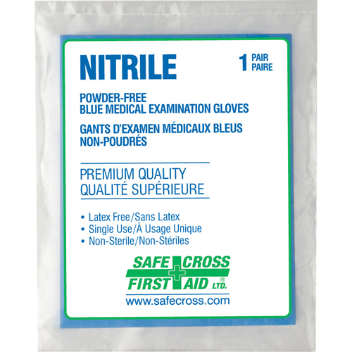 Gants d'examen m&eacute;dical, Grand, Nitrile, 5 mils, Sans poudre, Transparent, Classe 2 Distribution Industrielle GC