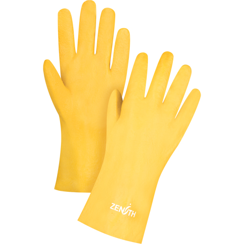 Gants &agrave; fini rugueux et r&eacute;sistants aux produits chimiques, Taille 9, 12" lo, PVC, Doublure en Interlock, 47-mil Distribution Industrielle GC