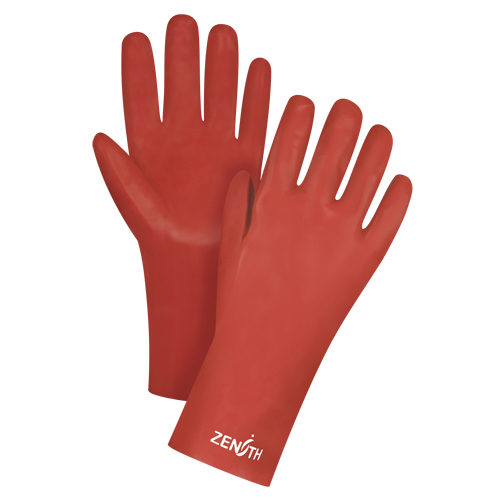 Gants rouges &agrave; fini doux r&eacute;sistants aux produits chimiques, Taille 9, 12" lo, PVC, Doublure en Interlock, 47-mil Distribution Industrielle GC