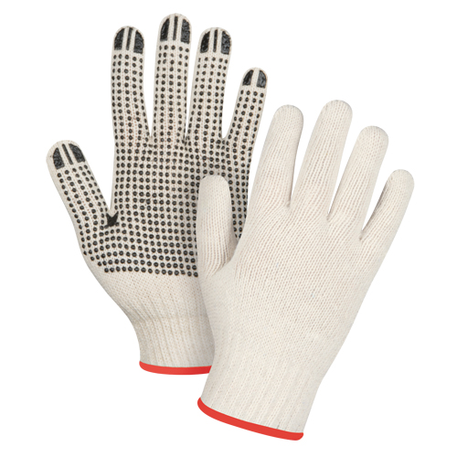 Gants l&eacute;gers tricot&eacute;s &agrave; pois, Poly/coton, Un c&ocirc;t&eacute;, Calibre 7, Petit Distribution Industrielle GC