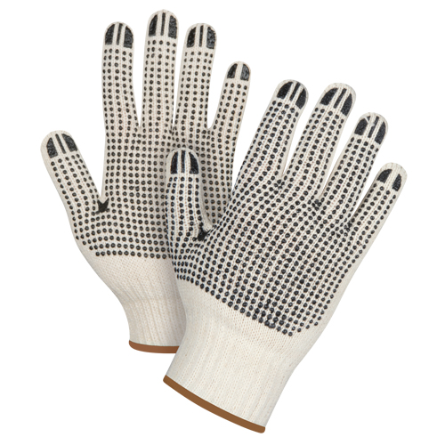 Gants tricot&eacute;s de poids lourd &agrave; deux c&ocirc;t&eacute;s avec pois, Poly/coton, Deux c&ocirc;t&eacute;s, Calibre 7, Grand Distribution Industrielle GC