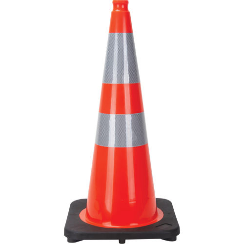 Traffic Cone, 28", Orange, 4" & 6" Reflective Collar(s) Distribution Industrielle GC