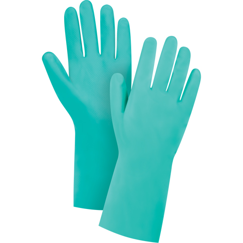 Gants de premi&egrave;re qualit&eacute; &agrave; prise en losange r&eacute;sistants aux produits chimiques, Taille Moyen/8, 13" lo, Nitrile, Doublure en Ouat&eacute;e, 15 mils Distribution Industrielle GC