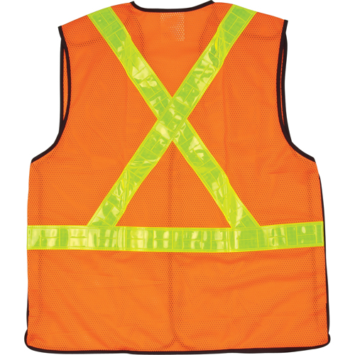 Veste de s&eacute;curit&eacute; pour la circulation d&eacute;tachable en cinq points, Orange haute visibilit&eacute;, Grand, Polyester Distribution Industrielle GC