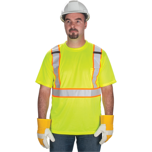 CSA Compliant T-Shirt, Polyester, Medium, High Visibility Lime-Yellow Distribution Industrielle GC