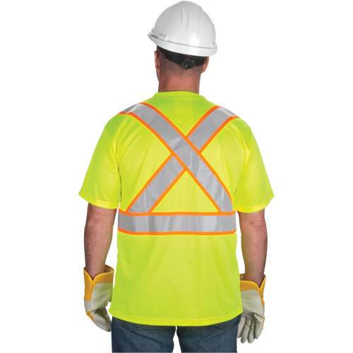 CSA Compliant T-Shirt, Polyester, Medium, High Visibility Lime-Yellow Distribution Industrielle GC