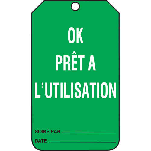 Inspection Tags, Cardstock, 3-3/8" W x 5-7/8" H, French Distribution Industrielle GC