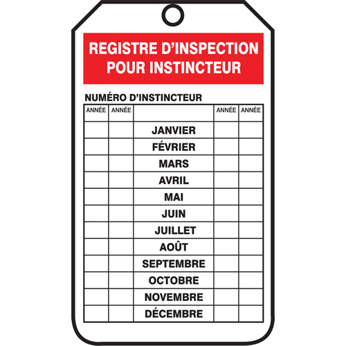 Inspection Tags, Plastic, 3-1/8" W x 5-7/8" H, French Distribution Industrielle GC