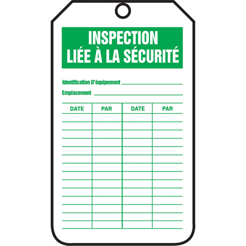 Inspection Tags, Cardstock, 3-1/8" W x 5-7/8" H, French Distribution Industrielle GC