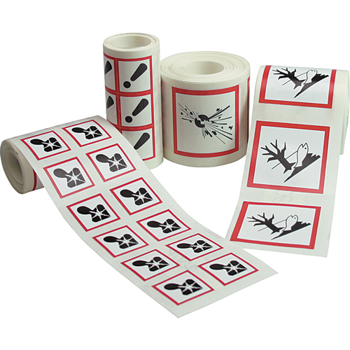 &eacute;tiquettes avec pictogrammes SGH, Papier, Rouleau, 1" lo x 1" la Distribution Industrielle GC