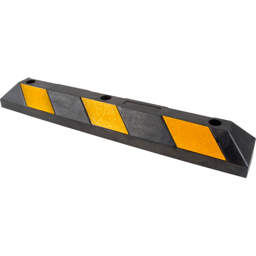 Parking Curb, Rubber, 3' L, Black/Yellow Distribution Industrielle GC