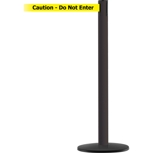Montant pour syst&egrave;me Advance TensaBarrier, Acier, 36" h, Ruban Noir/Jaune, Longueur du ruban 7,5' Distribution Industrielle GC
