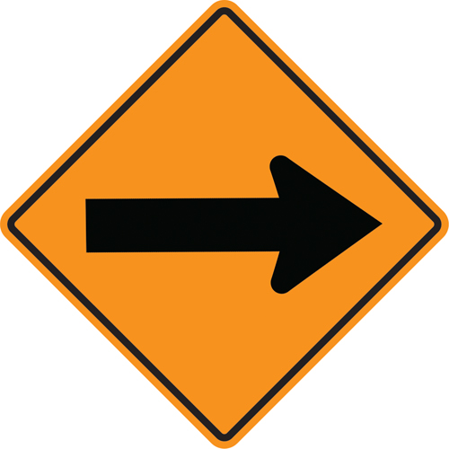 Arrow Roll-Up Temporary Conditions Sign , 24" x 24", Vinyl, Pictogram Distribution Industrielle GC