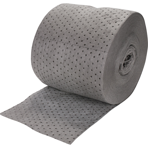 Rouleaux absorbants li&eacute;s de premi&egrave;re qualit&eacute;, Lourd, 150' lo x 15" la, Absorption 25 gal. Distribution Industrielle GC