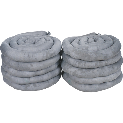Remblais tubulaires absorbants, Universel, Absorption 40 gal., 3" la x 10' lo, Pqt de 10 Distribution Industrielle GC
