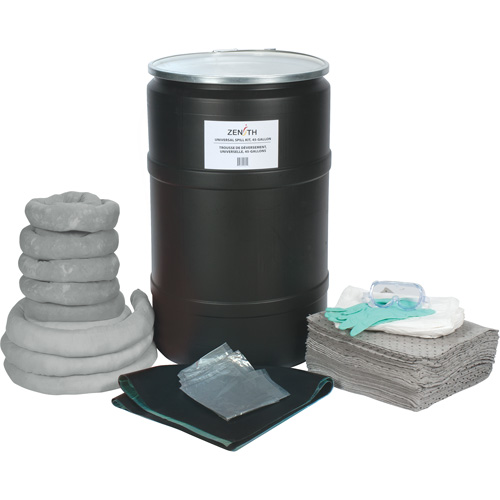 Trousse de lutte contre les d&eacute;versements, Universel, Baril, Absorbance de 55 gal. US Distribution Industrielle GC