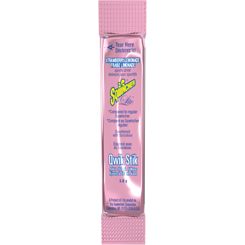 Sqwincher&reg; Boisson de r&eacute;hydratation ZERO Qwik Stik, Emballage-portion, Limonade aux fraises Distribution Industrielle GC