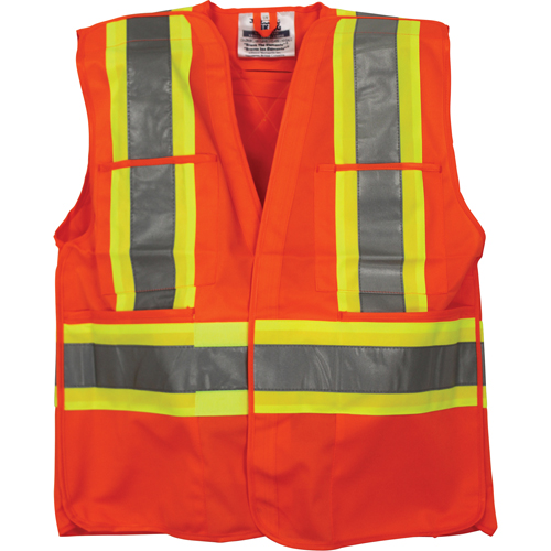 Traffic Safety Vest, High Visibility Orange, Medium/Small, Polyester Distribution Industrielle GC